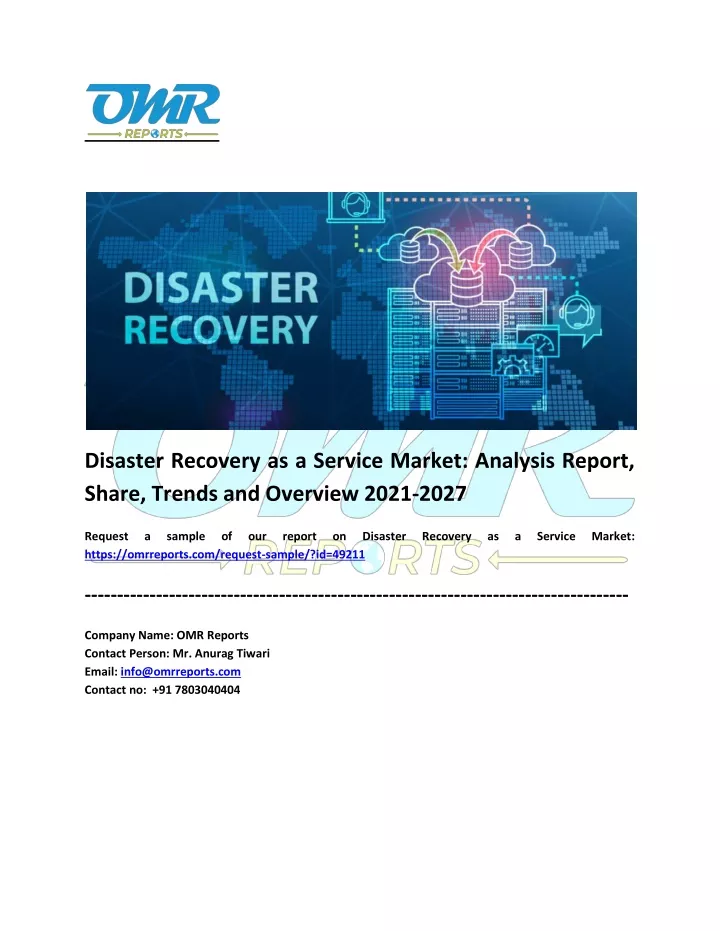 disaster recovery as a service market analysis