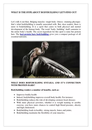 WHAT IS THE HYPE ABOUT BODYBUILDING