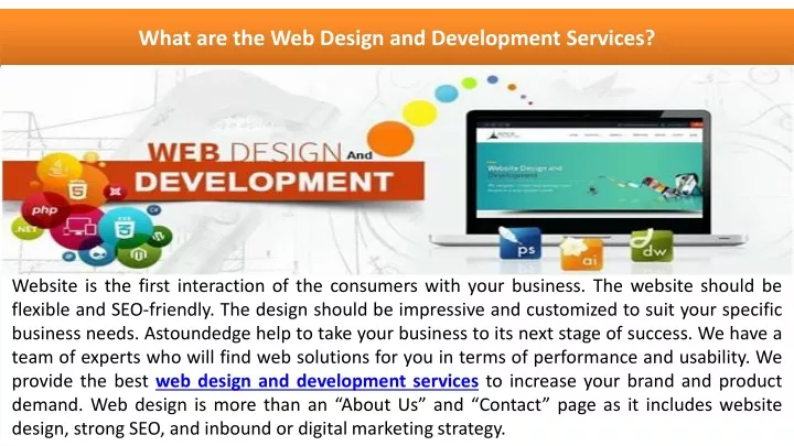 what are the web design and development services