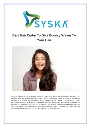 Best Hair Curler To Give Bouncy Waves To Your Hair