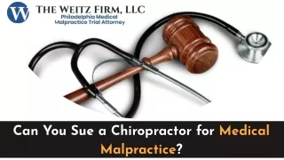 Can You Sue a Chiropractor for Medical Malpractice?
