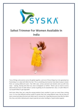 Safest Trimmer For Women Available In India