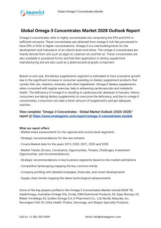 global omega 3 concentrates market