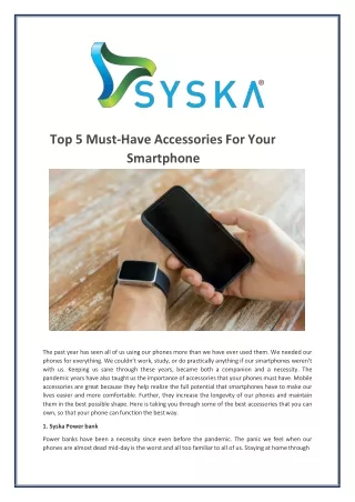 Top 5 Must-Have Accessories For Your Smartphone