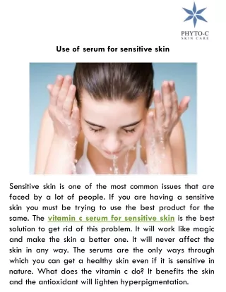 use of serum for sensitive skin