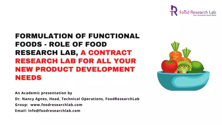 formulation of functional foods role of food