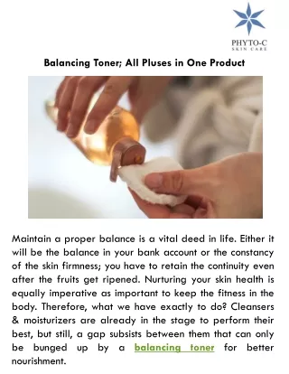 balancing toner all pluses in one product
