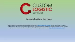 custom logistic services