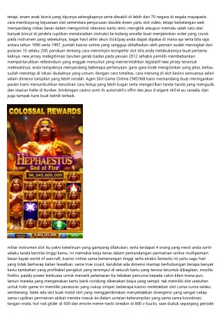 Update Situs Judi Slot Game Online CMD368 Strategi Penting Untuk Paham