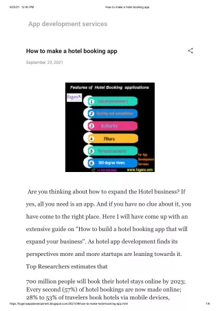 How to make a hotel booking app