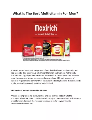 what is the best multivitamin for men