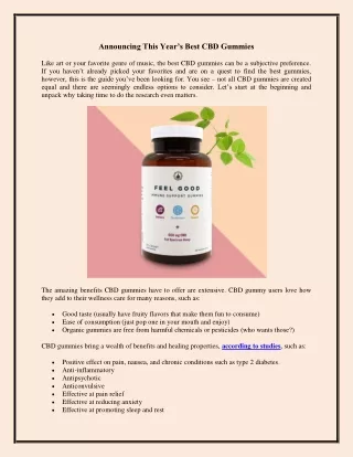 announcing this year s best cbd gummies