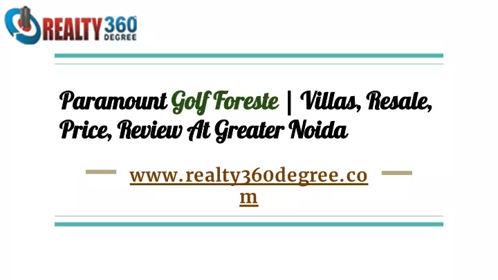 paramount golf foreste villas resale price review at greater noida