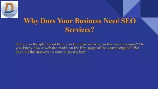 Why Does Your Business Need Seo Services ?
