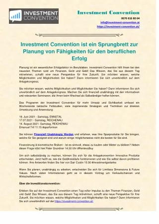 Selbstständig Werden - Investment-convention.at