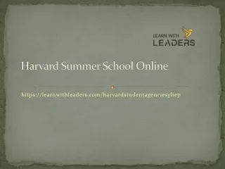Harvard Summer School Online