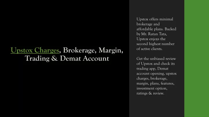 upstox charges brokerage margin trading demat account