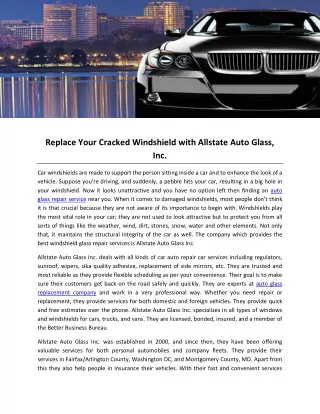 replace your cracked windshield with allstate