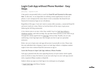 Login Cash App without Phone Number - Easy Steps