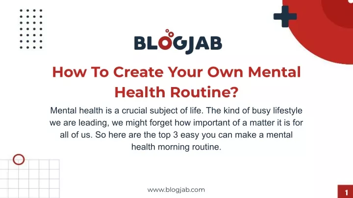 how to create your own mental health routine