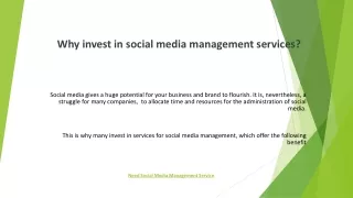 Why invest in social media management services?