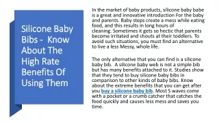 Silicone Baby Bibs -  Know About The High Rate Benefits Of Using Them