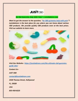 do cbd gummies help with pain justcbdstore com