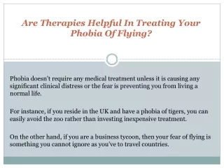 Anxiety Therapy Monteral Are Therapies Helpful In Treating Your Phobia Of Flying