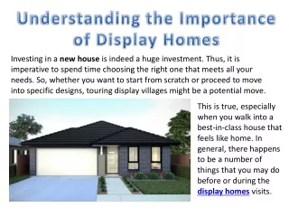 Understanding the Importance of Display Homes