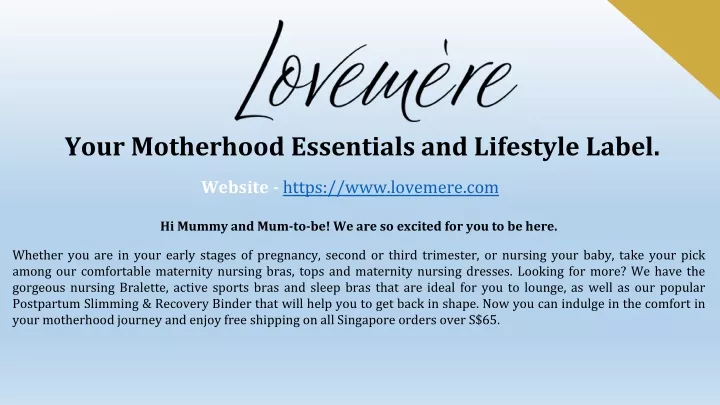 your motherhood essentials and lifestyle label