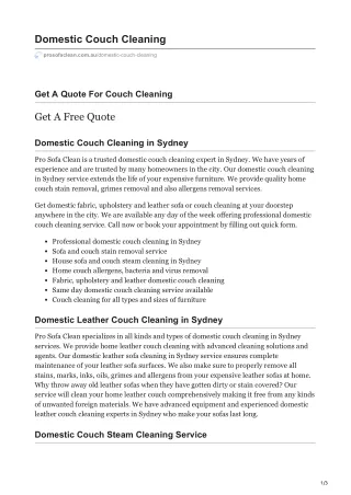 prosofaclean.com.au-Domestic Couch Cleaning