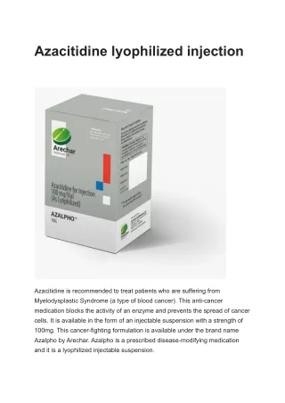 azacitidine lyophilized injection