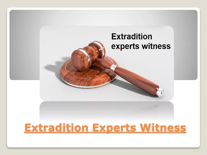 extradition experts witness