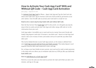 How to Activate Your Cash App Card With and Without QR Code – Cash App Card Activation
