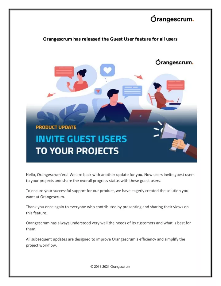 orangescrum has released the guest user feature