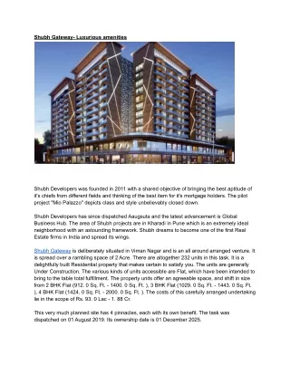 shubh gateway luxurious amenities