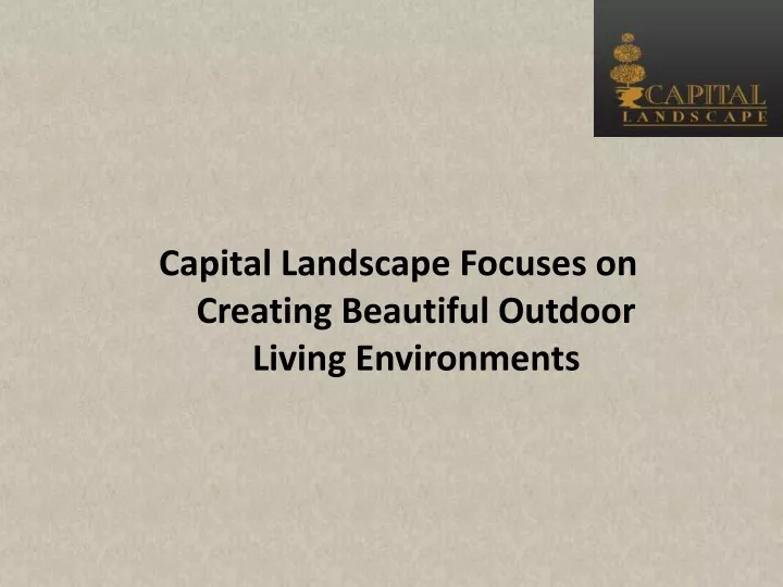 capital landscape focuses on creating beautiful