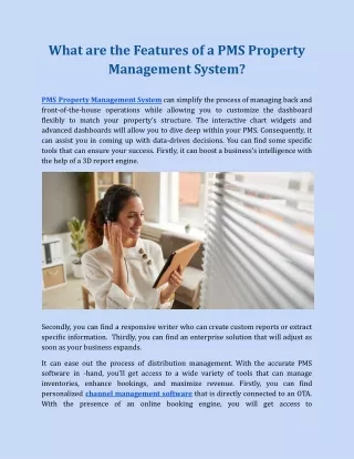 What are the Features of a PMS Property Management System?
