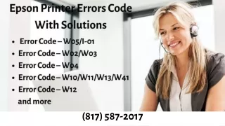 Epson Printer Error Codes With Solutions