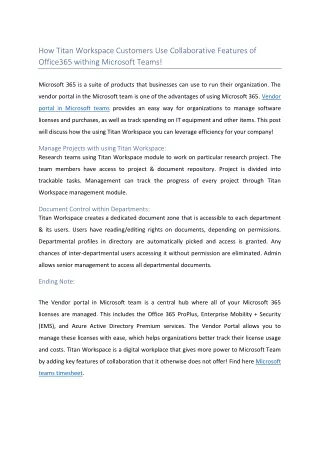 how titan workspace customers use collaborative