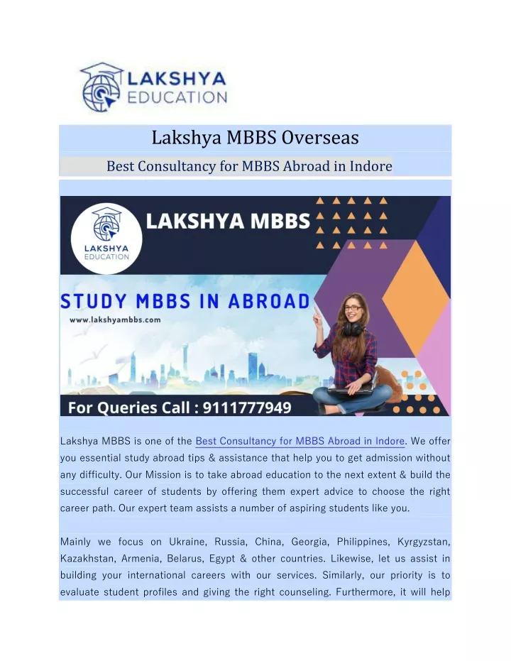 lakshya mbbs overseas