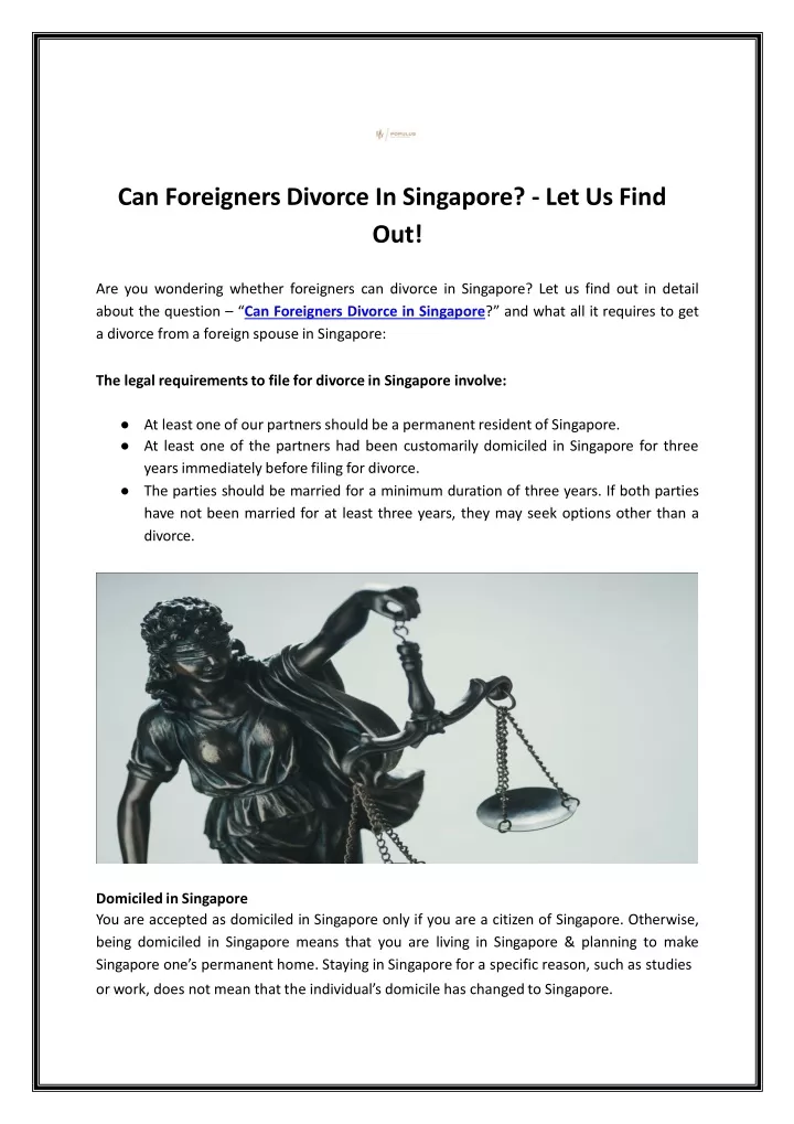 can foreigners divorce in singapore let us find