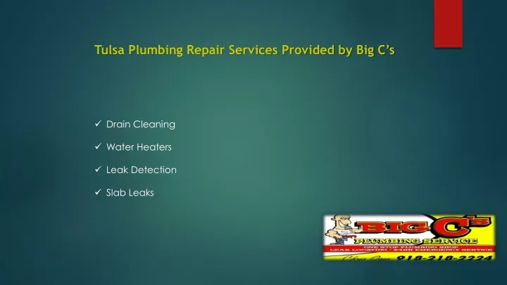 tulsa plumbing repair services provided by big c s