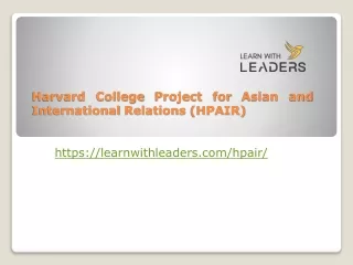 Harvard College Project for Asian and International Relations (HPAIR)