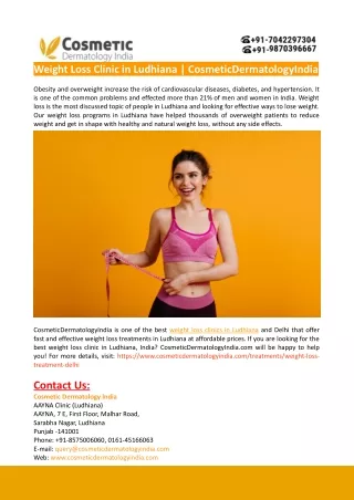Best Weight Loss Clinic in Ludhiana