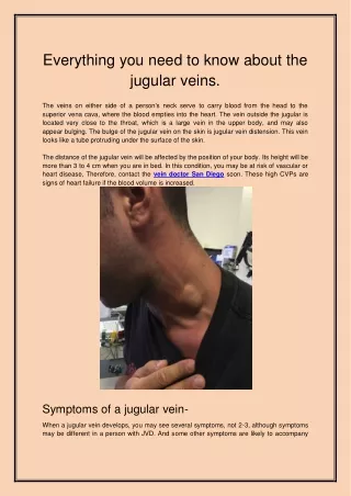 Everything you need to know about the jugular veins.
