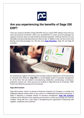 are you experiencing the benefits of sage 200 erp