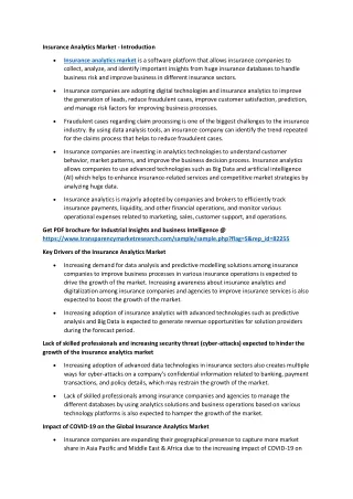 Insurance Analytics Market