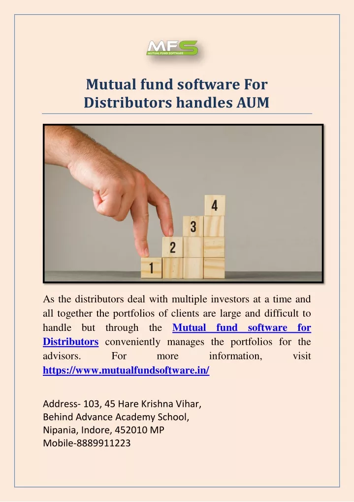 mutual fund software for distributors handles aum