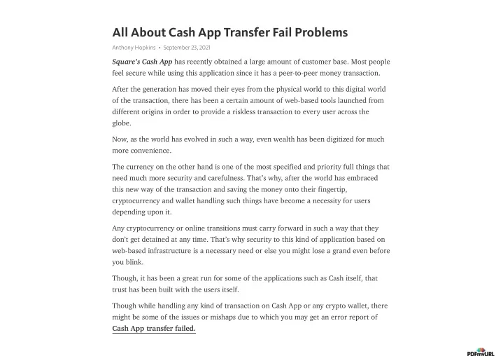 all about cash app transfer fail problems